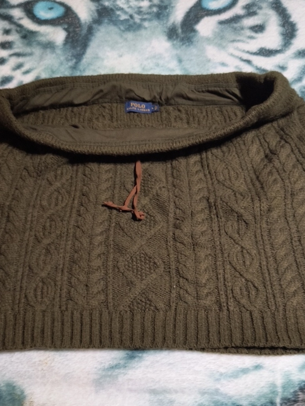 Polo by Ralph Lauren Olive Cable-Knit Mini Skirt